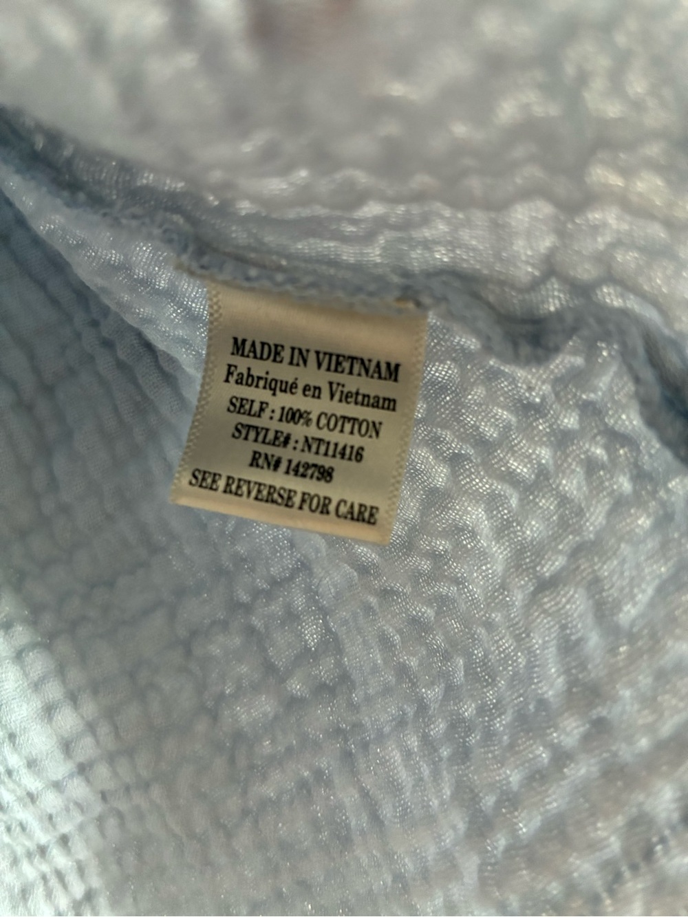 Light Blue 100% Cotton Gauze Boutique Minimalist Top - Picture 7 of 9
